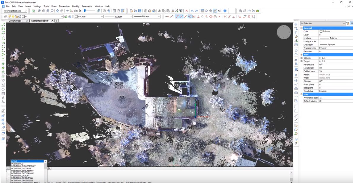 Pointclouds in Bricscad
